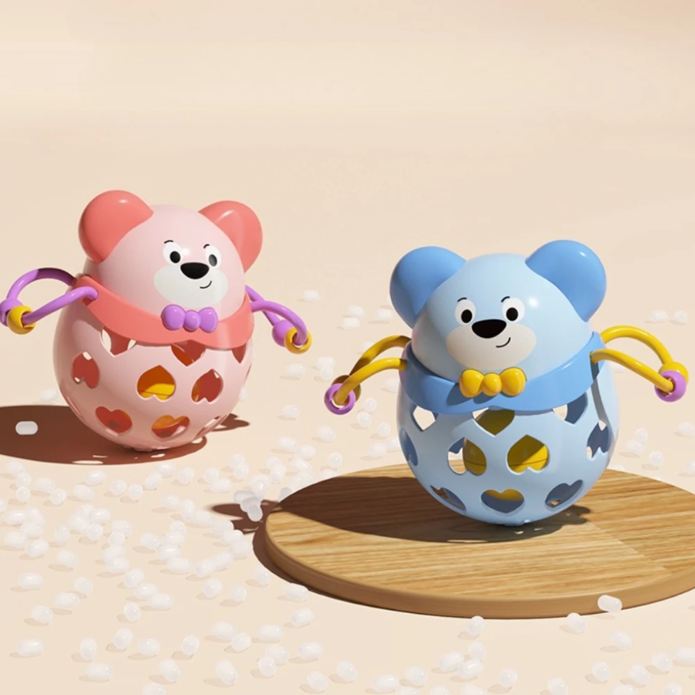 Zachte rubberen babybel, handbel voor pasgeboren baby's van 0-1, rustgevend handbalspeelgoed voor kinderen