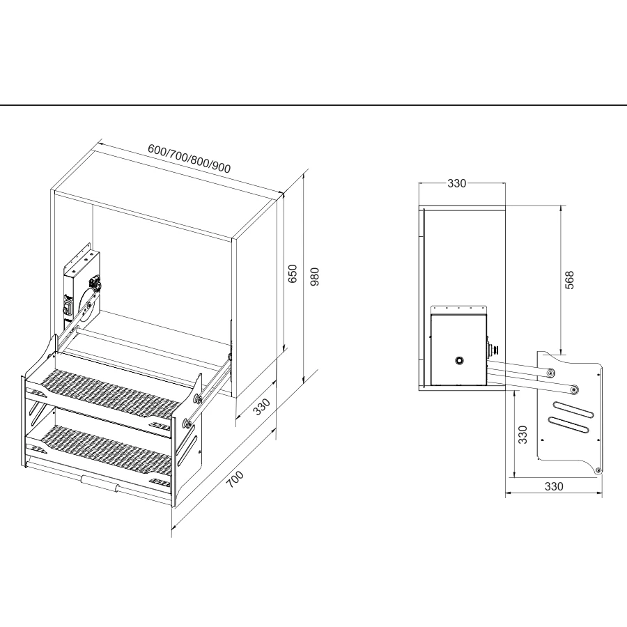 سلة رفع حديدية حديثة مكونة من طبقتين، تصميم خزانة قابل للسحب لتركيب المطبخ #4