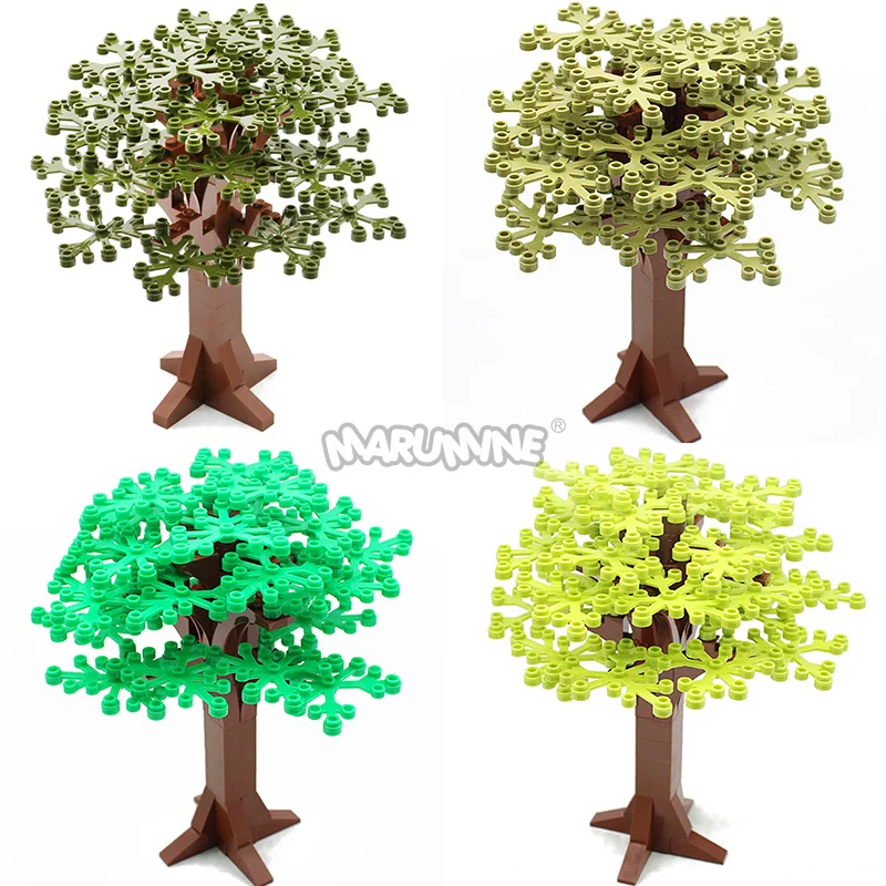 Marumine 58PCS Building Bricks Tree Set Blocks City Street View Road Garden Jungle Plant 2471 Accessories MOC Model Kit Parts