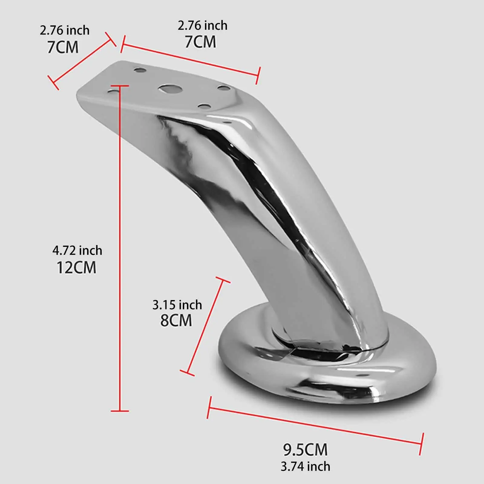 4x Metal Furniture Legs Replacement Couch Legs for Wardrobes Coffee Tables