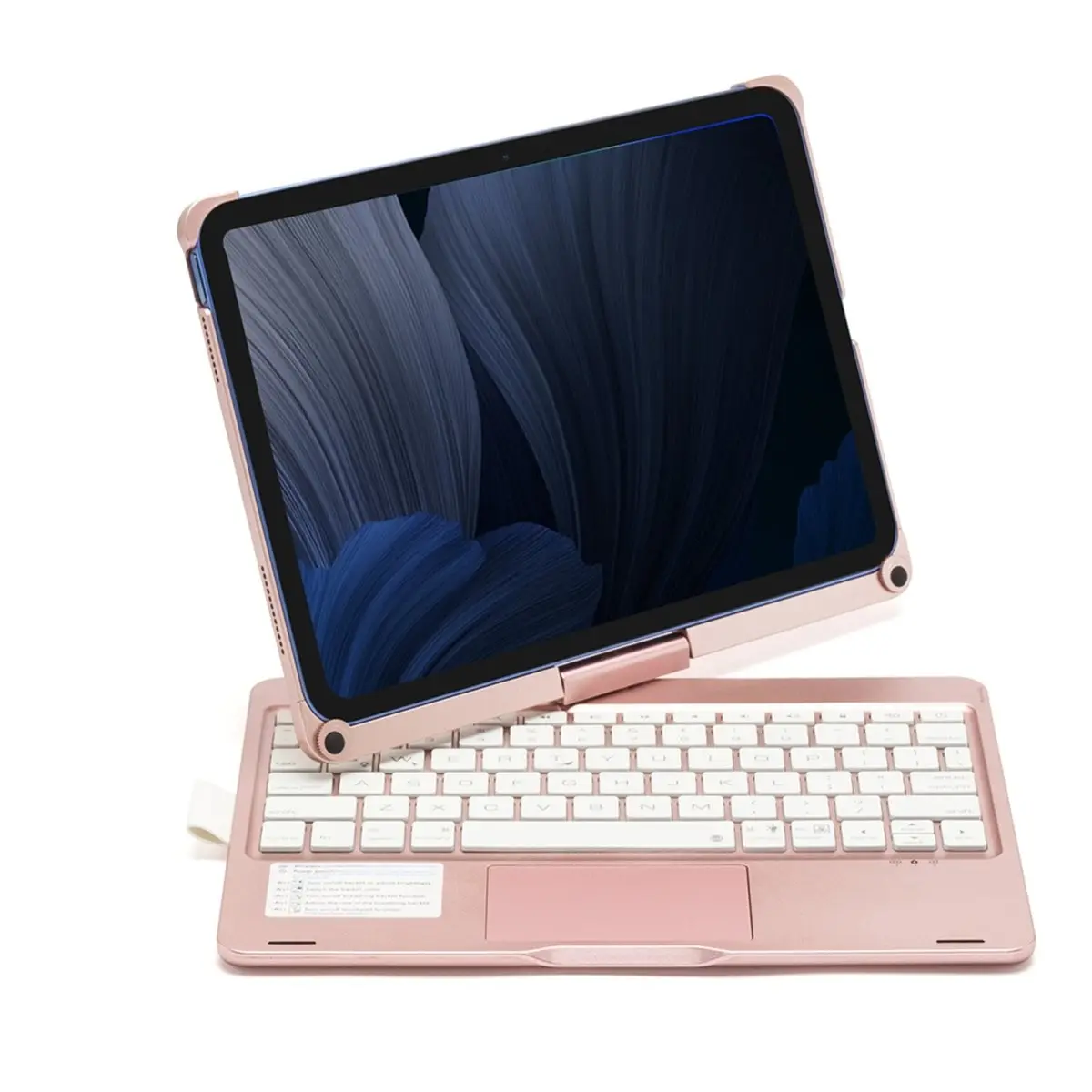 

Эксклюзивный чехол для iPad Air 11 2024/Air 11 2025, вращающийся на 360 градусов складной чехол-подставка с Bluetooth-клавиатурой, слот для ручки, черный