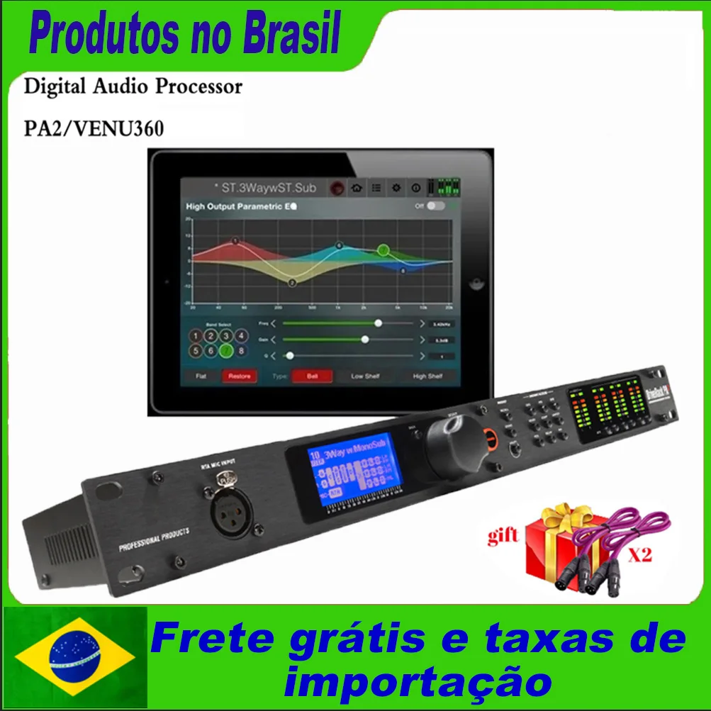 Profissional Sistema de Gestão Altifalante, Equipamento DJ Effector, PA2 DSP Processador Digital, 2 em 6 Out DriveRack