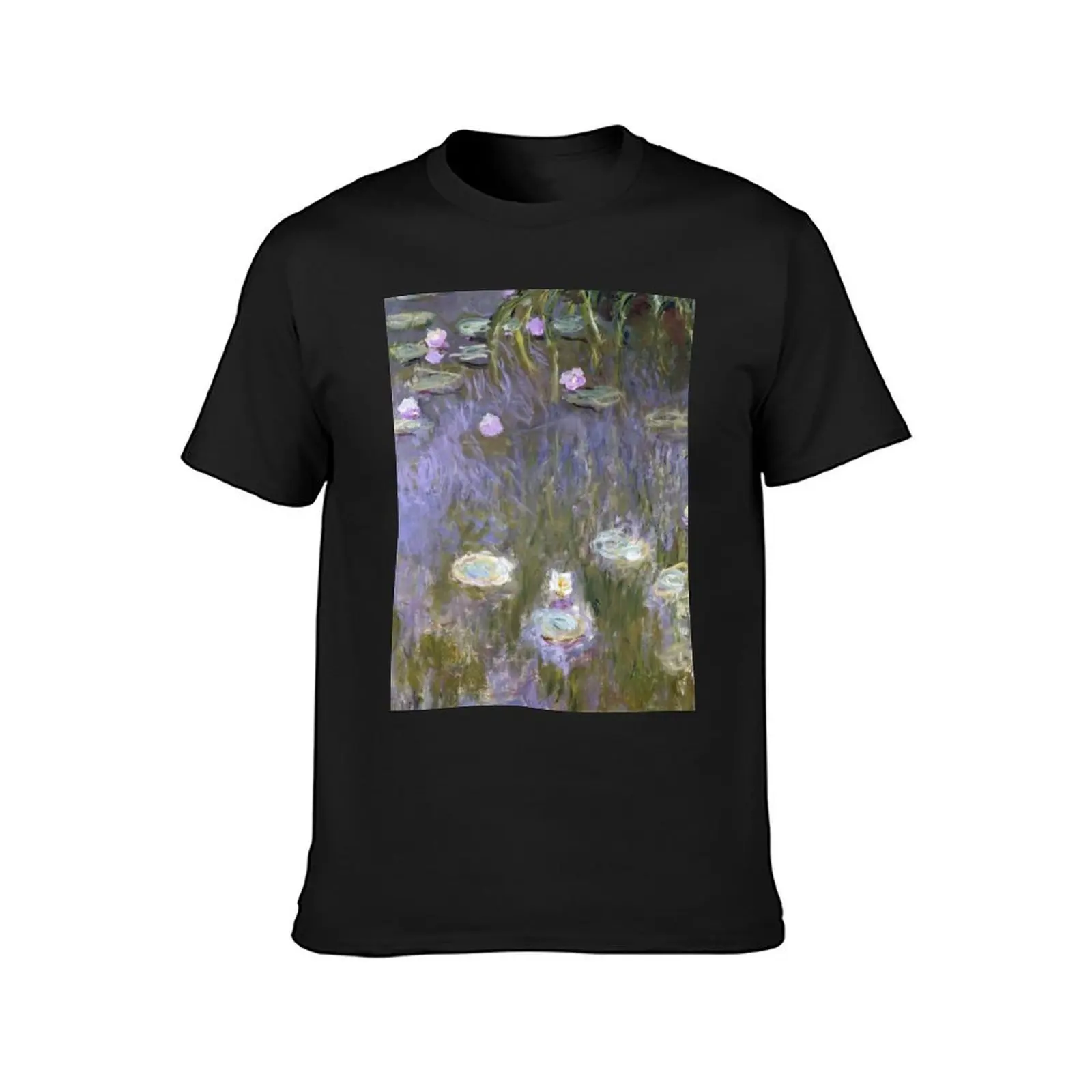 Claude Monet - Water Lilies - White & Green T-Shirt sports fans Aesthetic clothing oversized t shirt for men