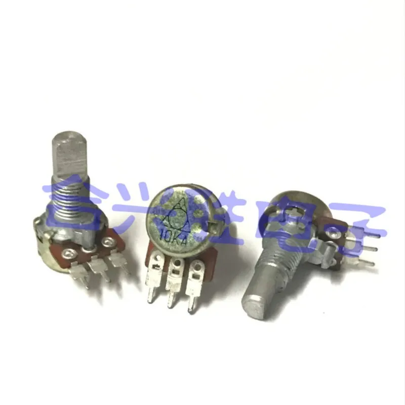 1PCS 12 Type Rotary Potentiometer Single A10K Mixer Power Amplifier Audio Speaker Volume Potentiometer Shaft Length 15MM