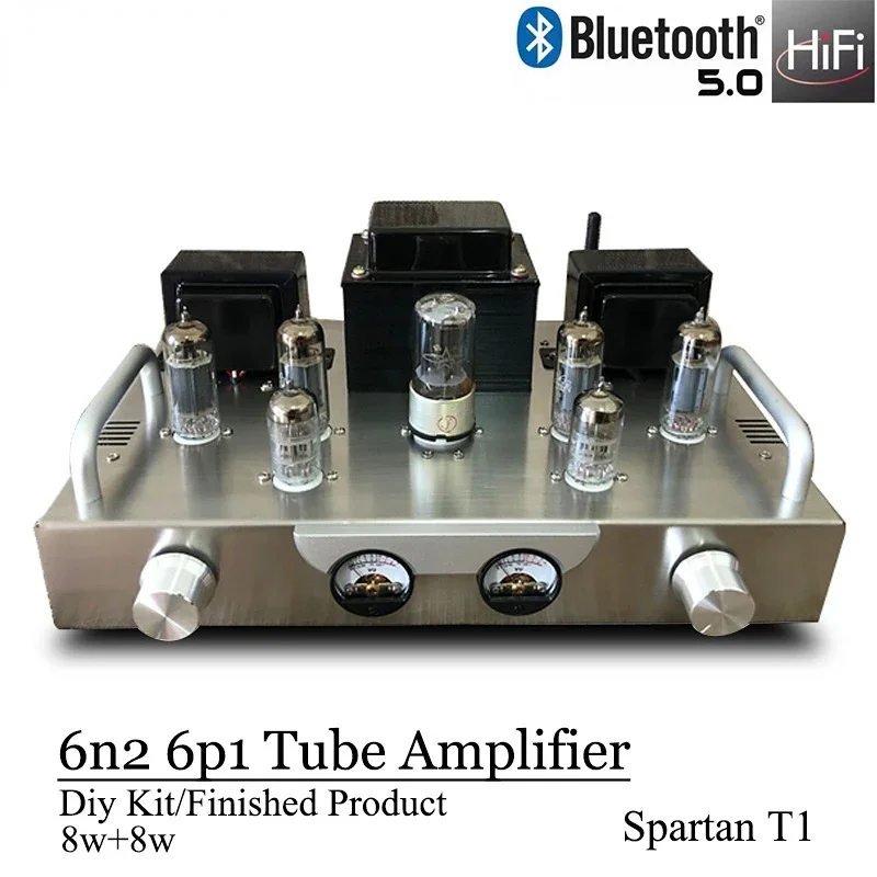 8w*2 6n2 6p1 Vacuum Tube Amplifier Diy Kit High Power Class A Tube Amp Vu Meter Bluetooth 5.0 Hifi Amplifier Audio