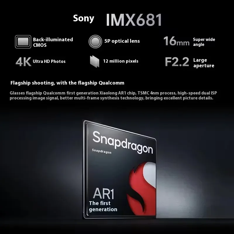 Rayneo V3 AI Óculos Inteligentes Fotografia Com 4K Sony IMX681 5P LENTE Controle de Voz Bluetooth Sem Fio