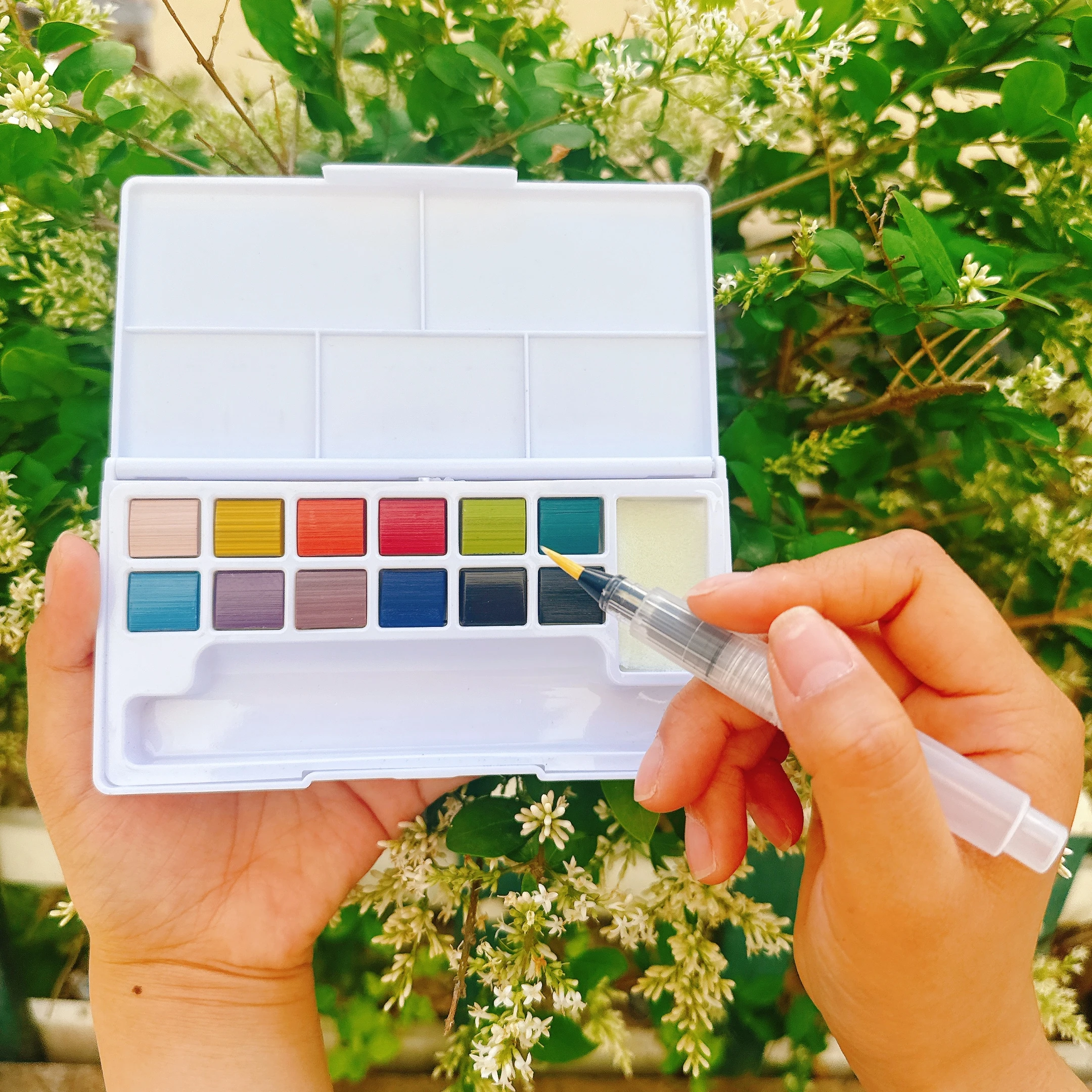 Ceramic Painting Pigment Solid Watercolor Box Underglaze Solid Watercolour Set for Pottery Painting Terracotta Painting Colour