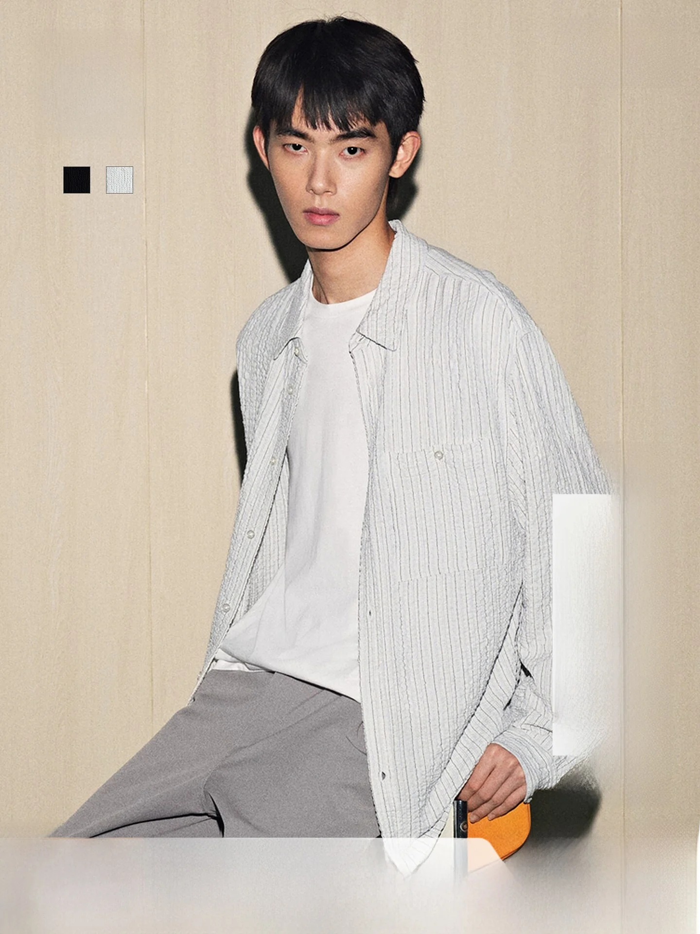 

Мужская рубашка H&M, летняя, свободного кроя, модная, для повседневной носки, 1300728, повседневная, с длинным рукавом, в деловом стиле