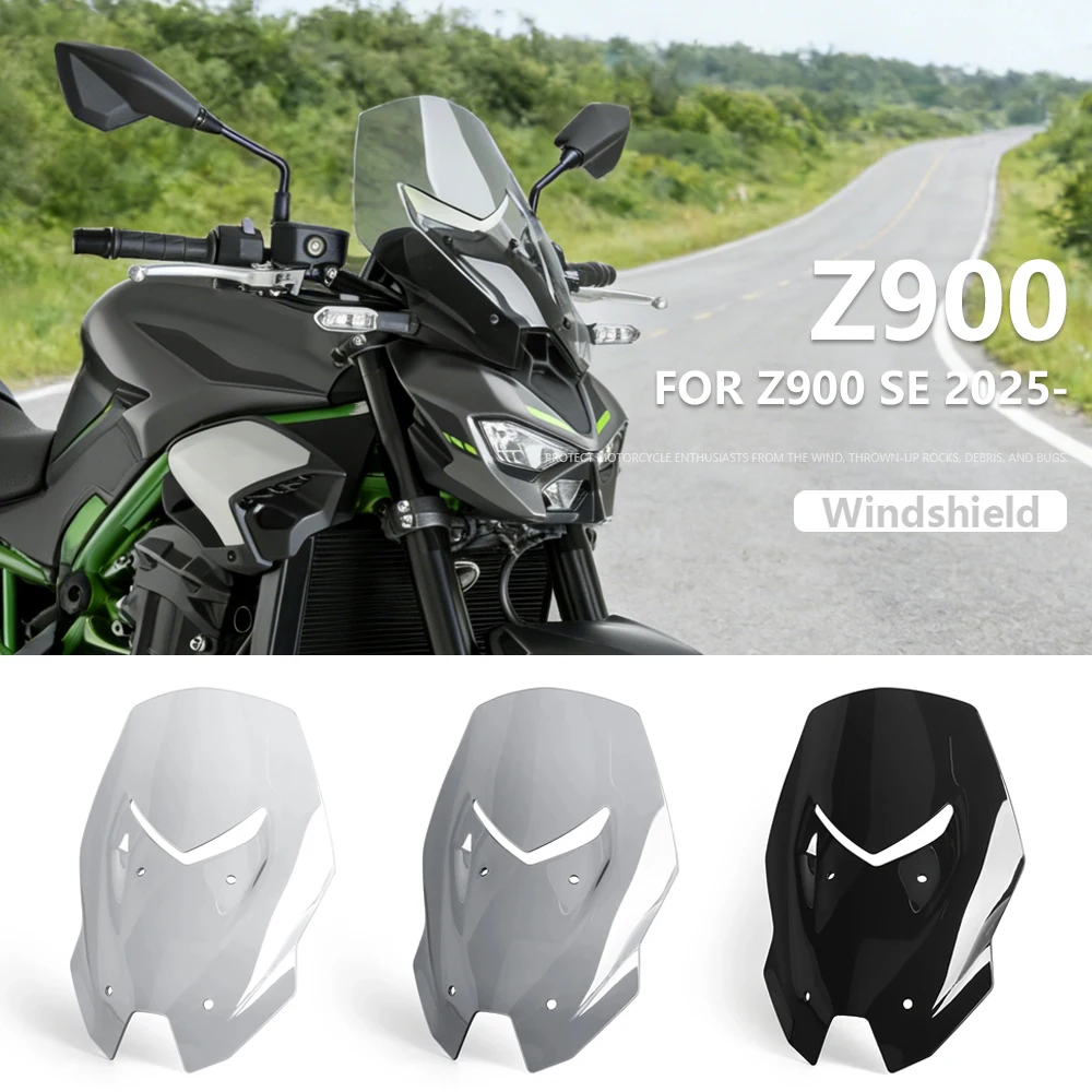 

For Kawasaki Z900 Z900SE SE 2025 2026 Front Sports Windshield Viser Visor Wind Deflector Windscreen Spoiler Double Bubble Screen