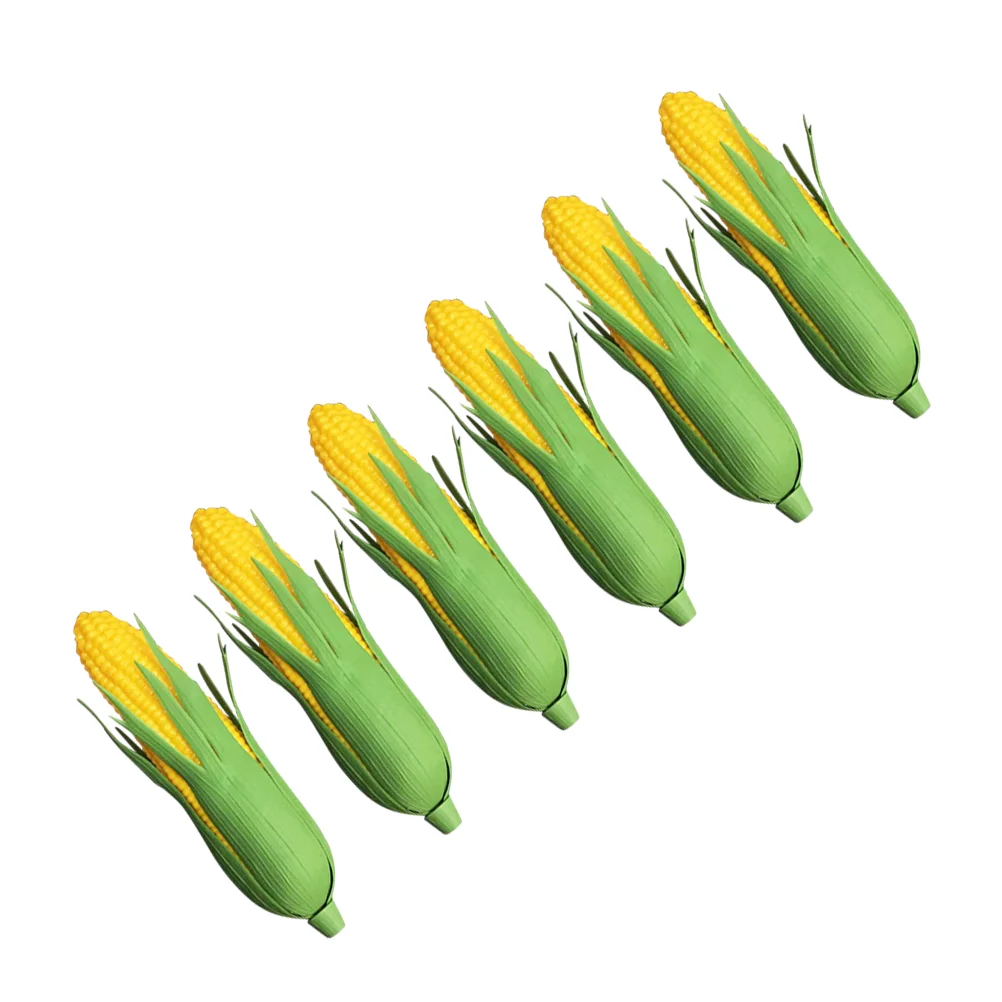 

6 Pcs Plastic Corn Decor Set Lifelike Simulation Artificial Fake Food for Home Shop Party Display Teaching Aid Photography Props