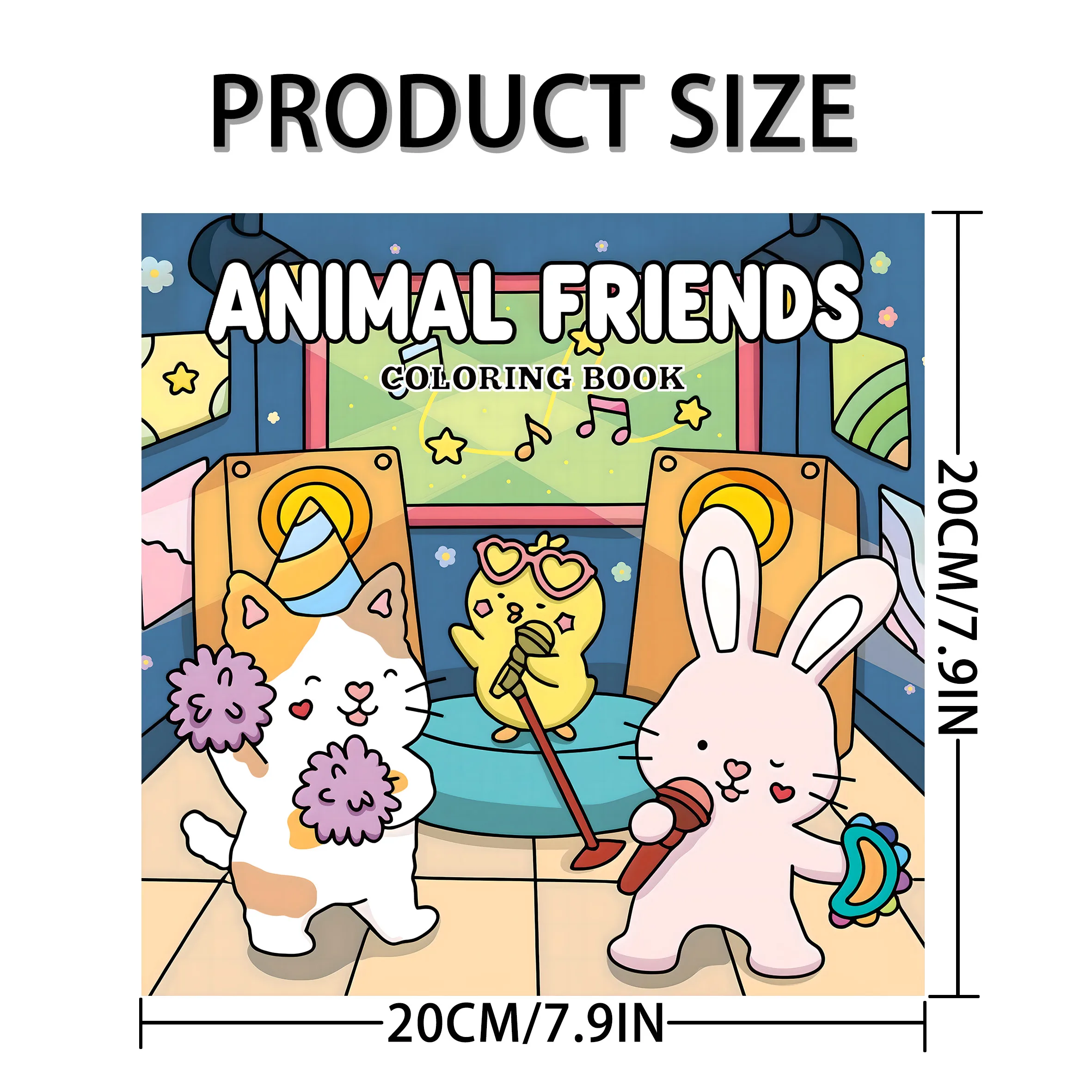 Animated Cute Animals Coloring Book: A Picture Book Adventure Featuring a Group of Friends