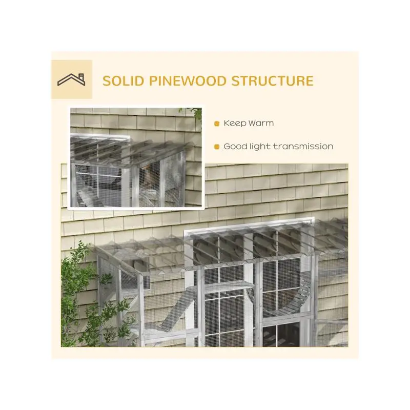 Outdoor Cat Enclosure for Safe Play - Large, Portable, Waterproof, Anti-UV, Easy Assembly