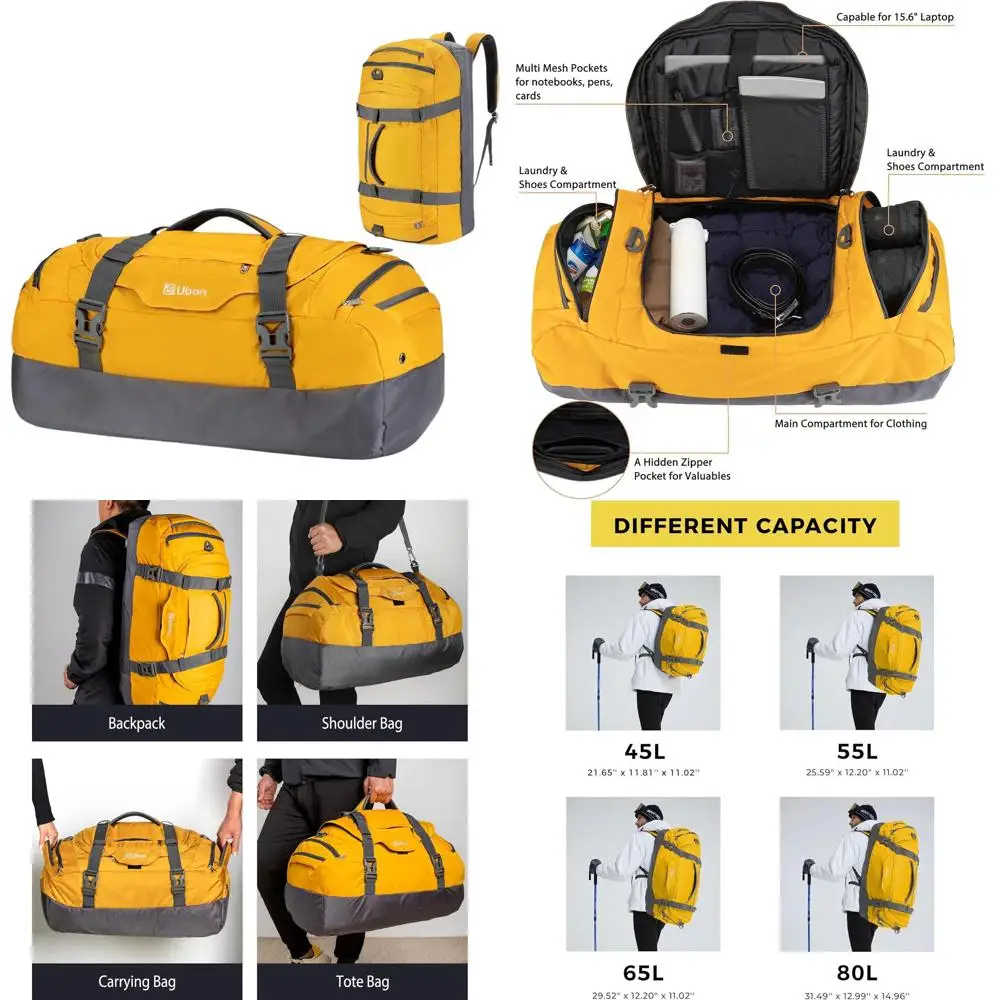 

4-Way Weekender Sports Backpack with Shoe Compartment for Gym, Camping, and Travel