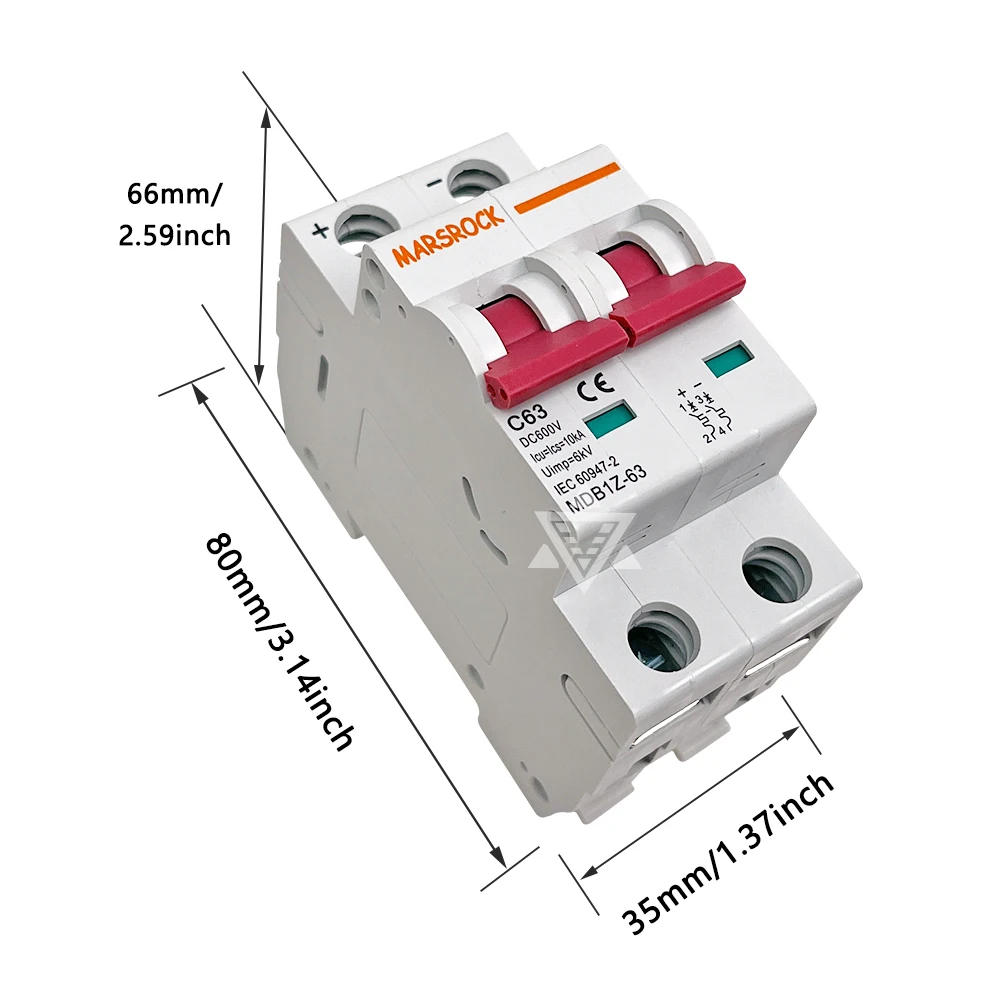 DC 600 Is Suitable For Overload Protection Switch Of Dc 12v 24v 36v 48v 60v 72v  Photovoltaic Mcb Solar Circuit Breaker