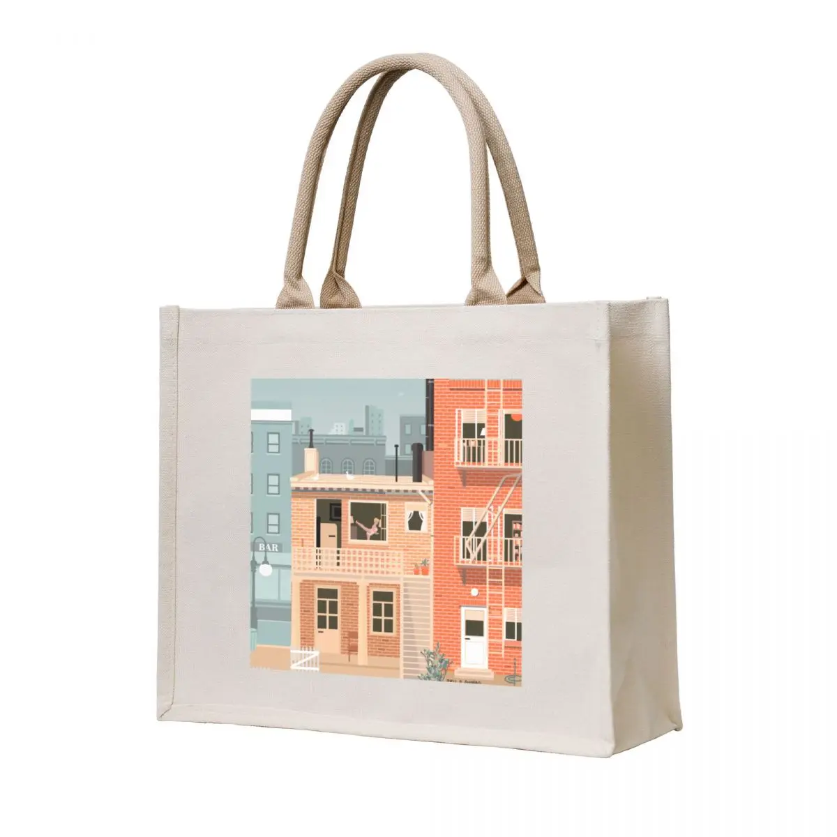 

Alfred Hitchcock's Rear Window Illustration by Burro Tote Bag cloth bag woman Handbags women bags woman 2025 Women's bag
