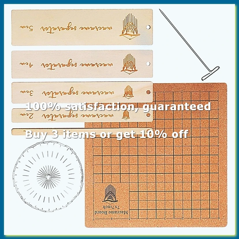 Macrame Board and Metal Adjustable Holder with T Pins Clips and Rulers Macrame Supplies Double Sided Grids Project Board-A26I