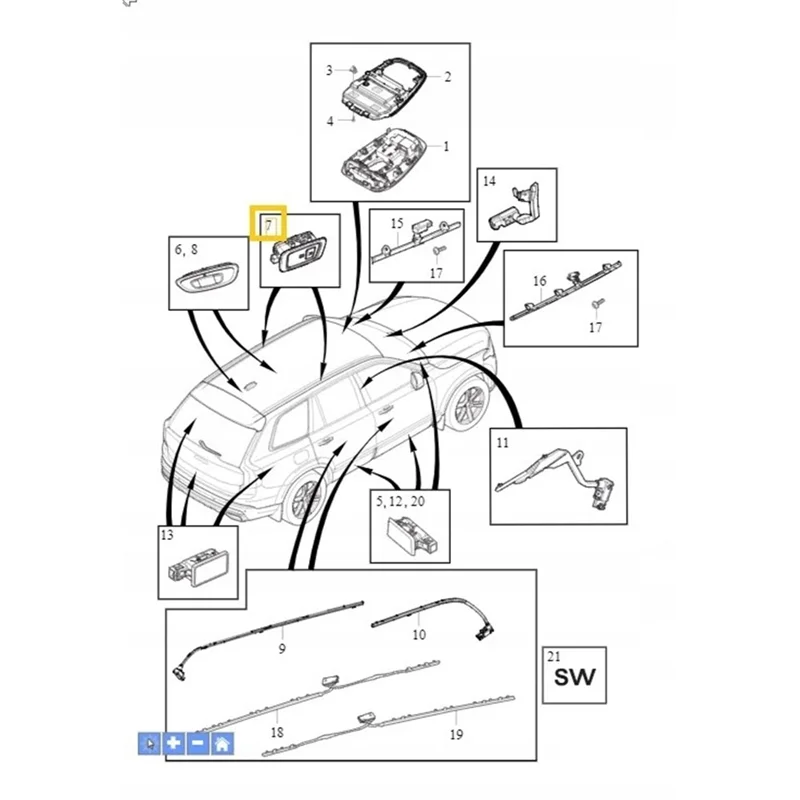 الأعلى!-قطع غيار السيارات لفولفو XC90(16-) XC60(18-) مصباح قراءة السيارة مصباح قبة 32289789 32289790 #4