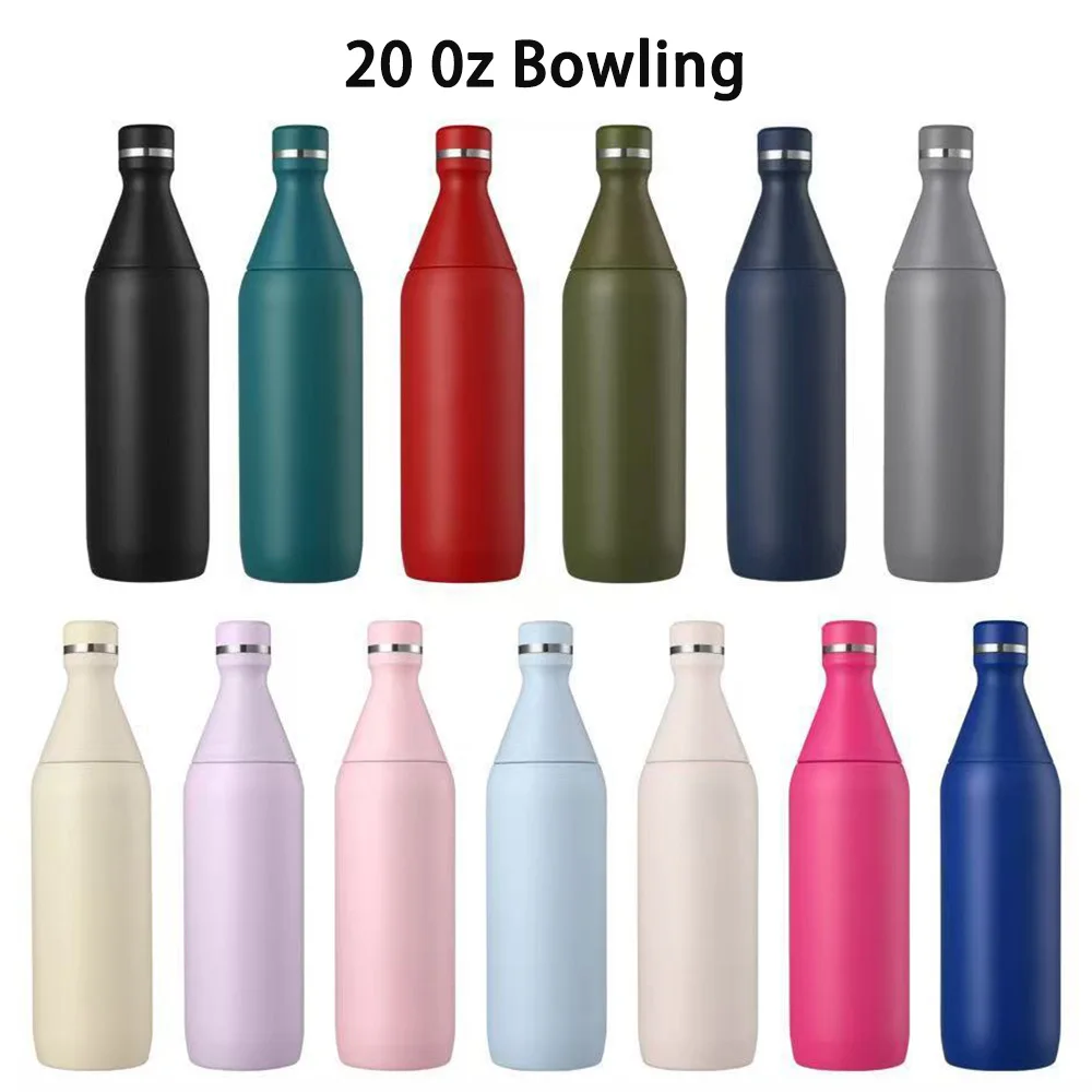 Termo de Acero Inoxidable de 20 oz, Diseño Único, Taza de Viaje con Boca Pequeña, Botella de Agua a Prueba de Fugas para Portavasos de Auto, Senderismo y Gimnasio