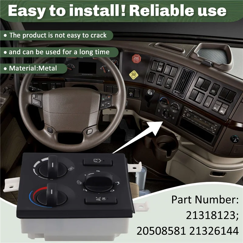 

NEW-24V For Volvo Truck FM FH FM420 Air-Conditioning Switch Panel Climate Heater Control Combined Switches 21318123 20508581