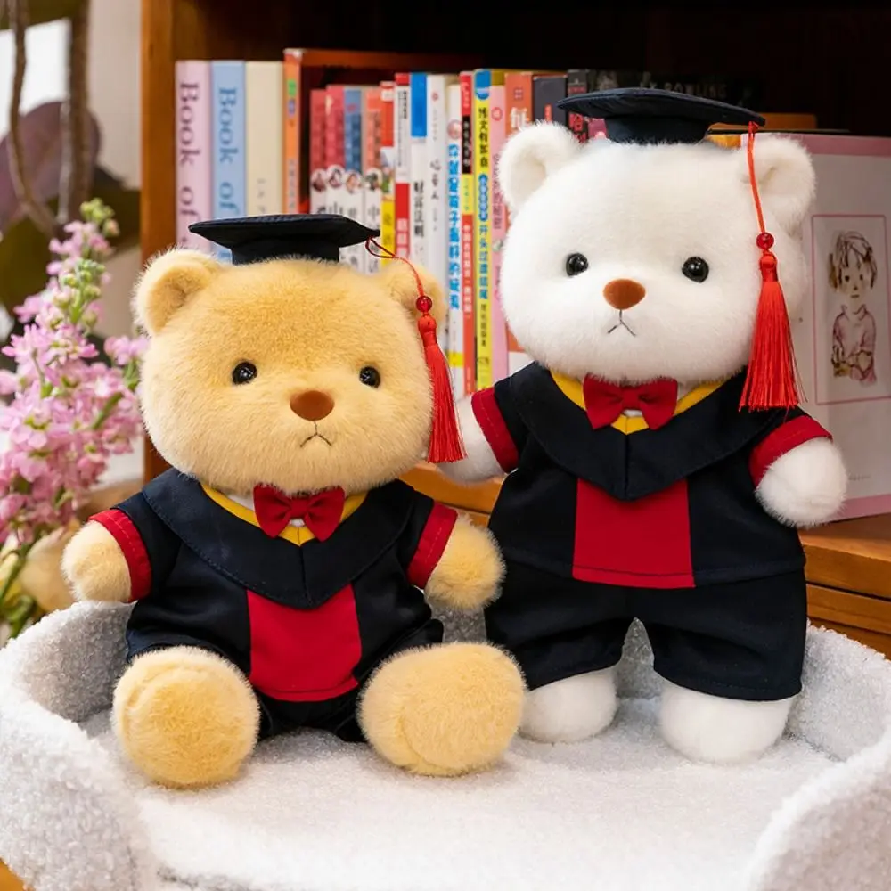 

Removable Outerwear Doctor Cap Graduation Bear Doll with Doctorial Hat Soft Doll Bachelor Bear Plush Toy Sitting