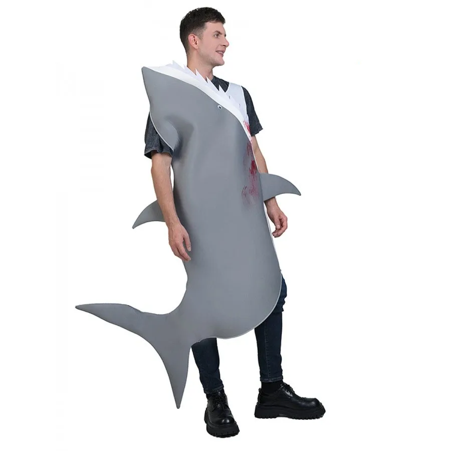 زي تنكري للبالغين على شكل سمكة قرش للعالم تحت الماء، أزياء تنكرية للهالوين، ملابس مضحكة للعروض المسرحية، أزياء نسائية عصرية #1