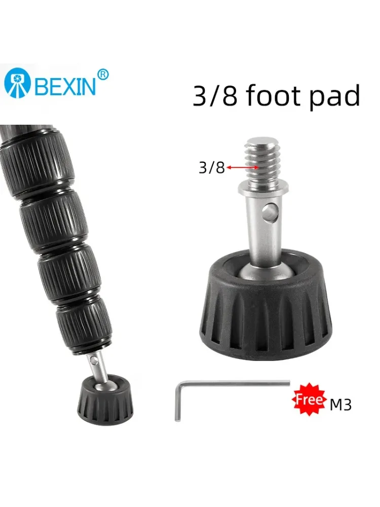 BEXIN gumowe nóżki uniwersalny statyw Monopod podnóżek 3/8 Cal Port śrubowy akcesoria fotograficzne do statyw kamery Monopod — zdjęcie produktu 7