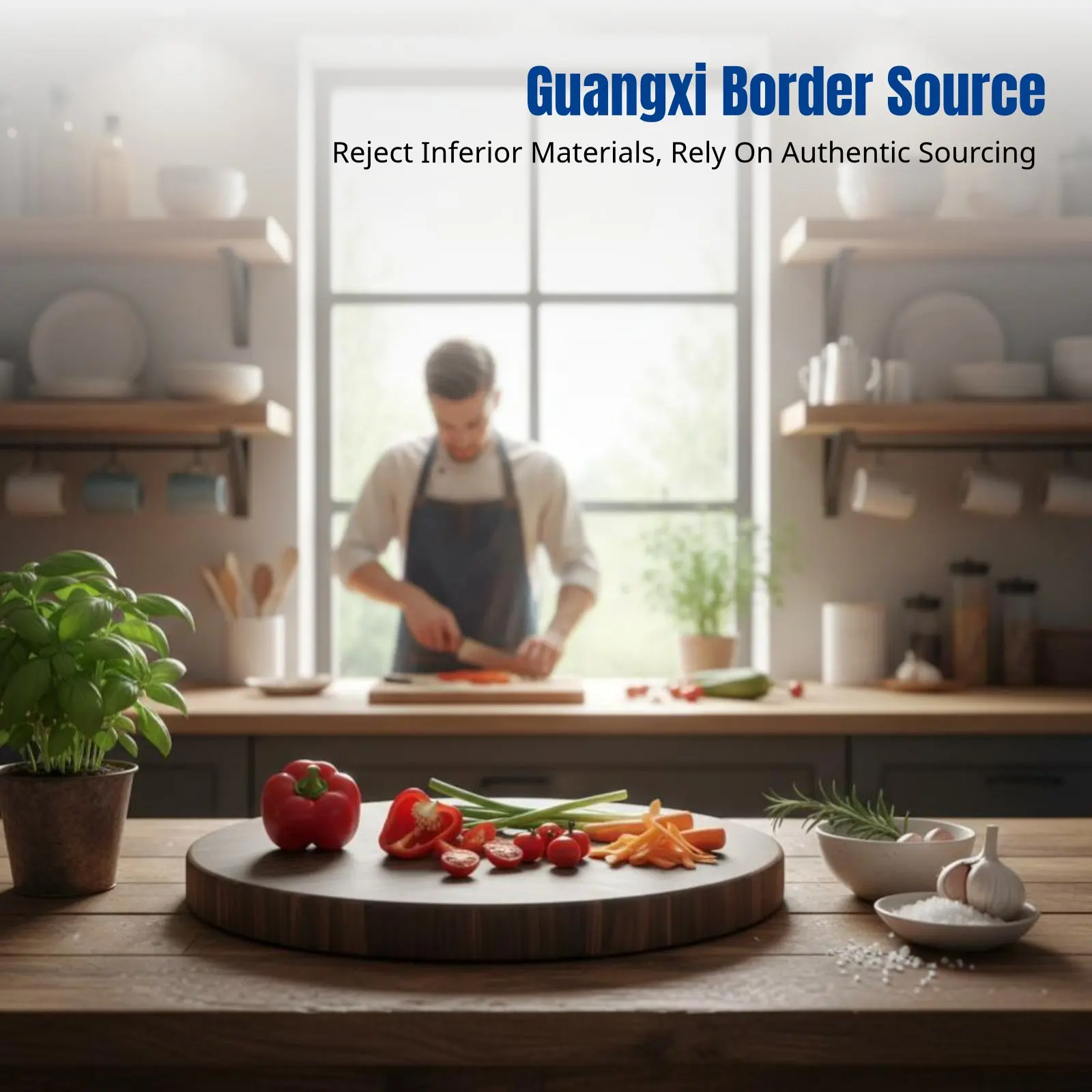 

Clam Wood Chopping Board, Double-Sided Durable Wood Butcher Block, Stainless Steel Handle, Kitchen Board