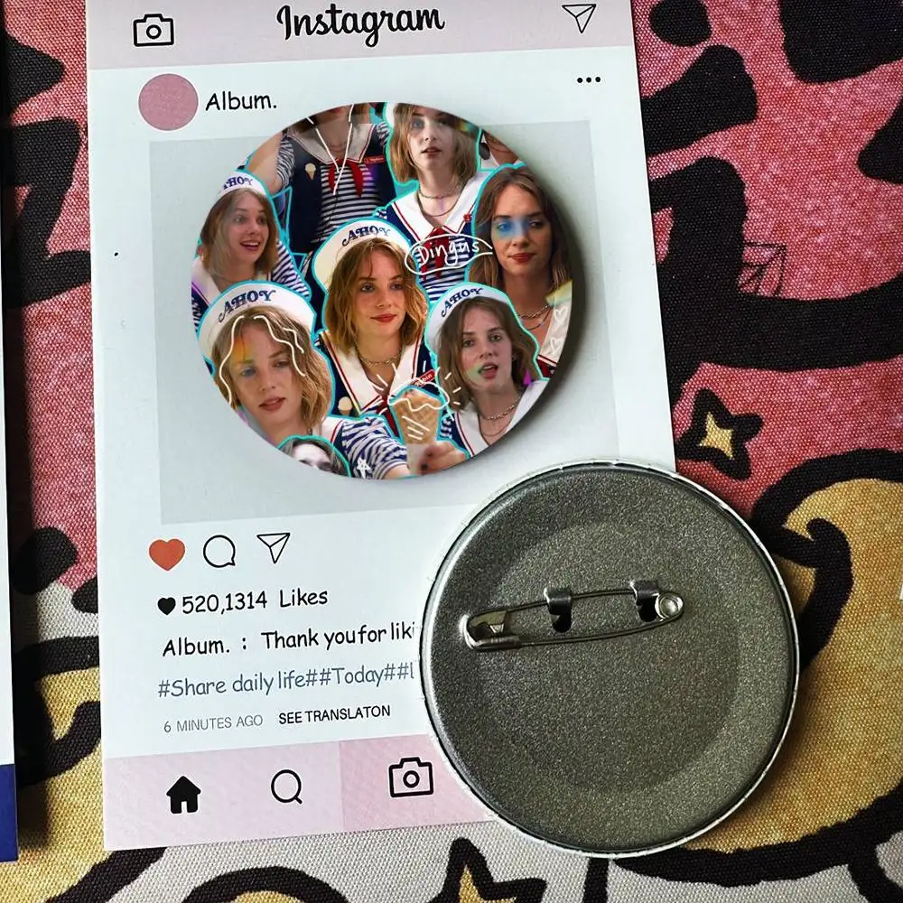 For Maya Hawke Laser Badge Creative Pins Brooch for Bag Clothes Hat Decor Gifts Fans Collect