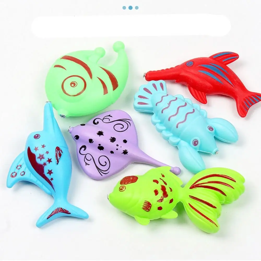 Juguete de pesca magnético para niños con animales de dibujos animados, caña magnética interactiva, parque acuático, pesca, juego de piscina inflable de 8 estilos