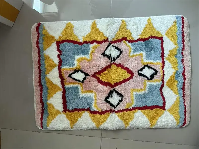 

Carpet Rugs Soft Tufting Wool Carpet Rugs Non-Slip Abosrbent Bathroom Floor Mat Bedroom Toilet Door Carpet