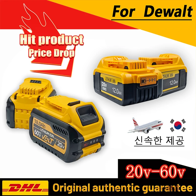 Waitley Battery for Dewalt 18V 20V Power Tool Replace DCB200 Series Original Battery Accessories Rechargeable Lithium Batteries