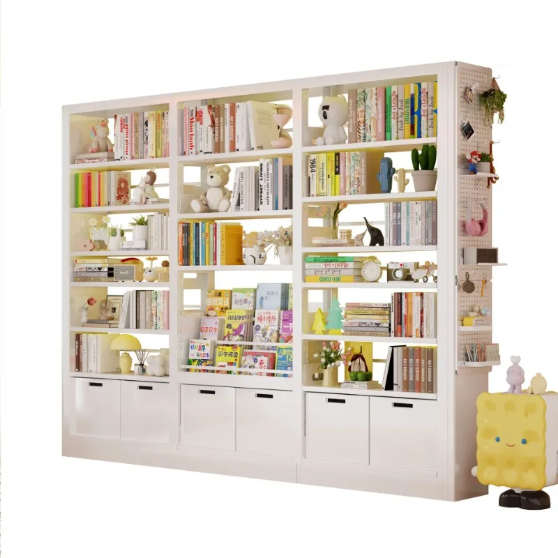 

Household Library Steel Bookshelf Floor Shelf Children's Bookcase Picture Book Shelf Living Room Simple Iron Storage Shelf