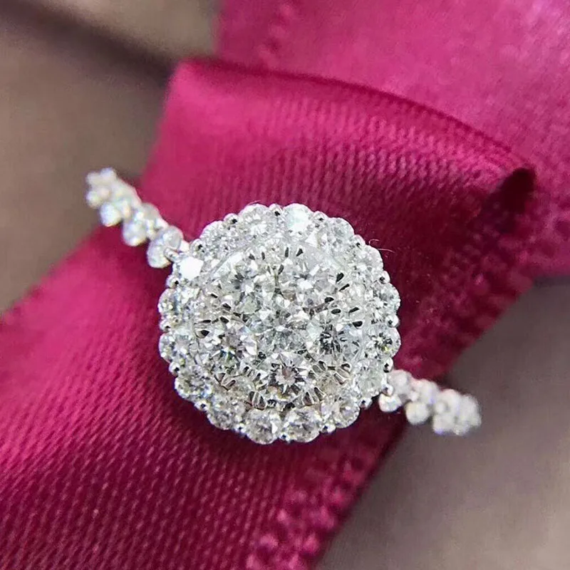 

Exquisite Round AAA+ CZ Rings For Women Cubic Zirconia Charms Bridal Wedding Engagement White Silver Color Fashion Jewelry