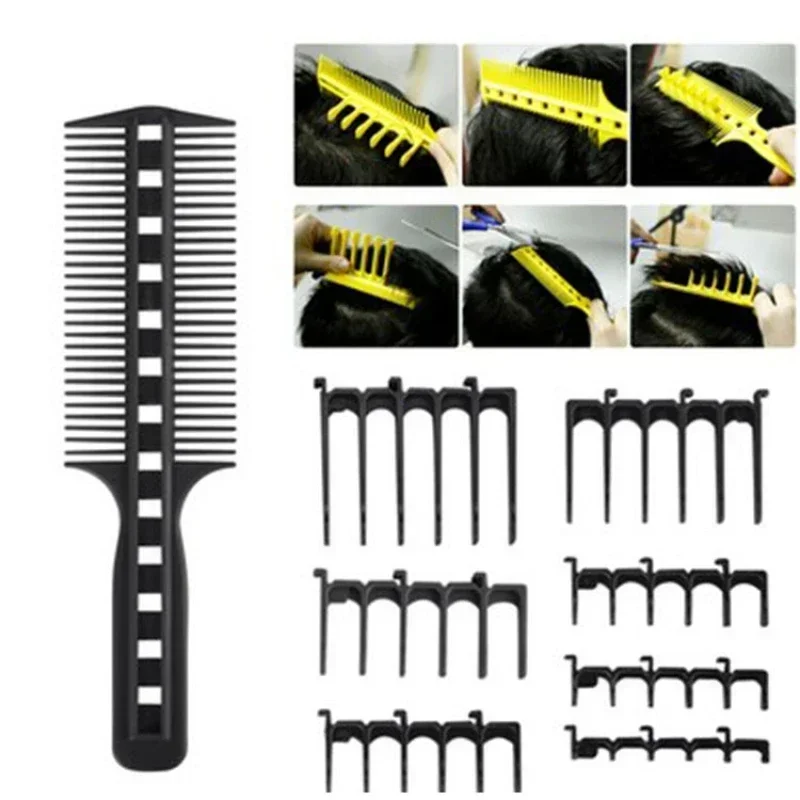 Curved Plastic Taper Trimming Template Guide Clipper Home Haircut Ruler Band Limit Comb Hair Cutting Tool Beard Men Hair Combs