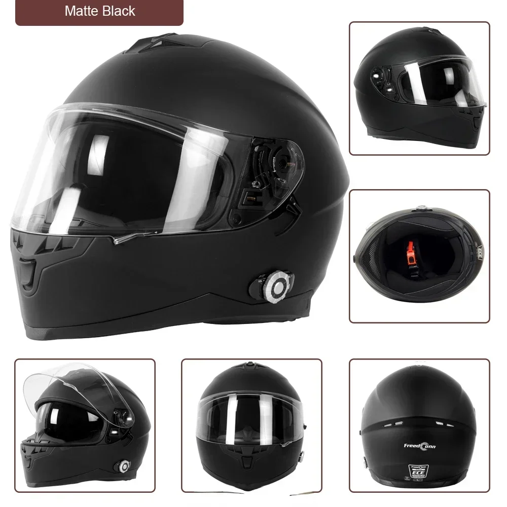 FreedConn BM22 Bluetooth Helmet ABS Material Built-In  500M Wireless Intercom  BT Music  + FM Radio