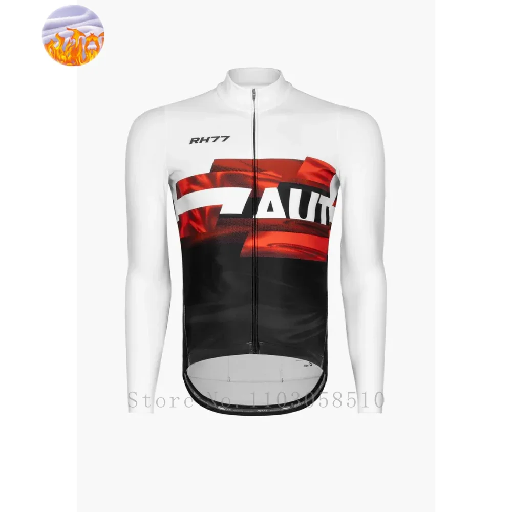 RH77 Thermal Winter Cycling Jacket MTB Bike Coat fleece Bicycle Coat Long Sleeve Clothing pro Cycling Jersey Ciclismo Unisex