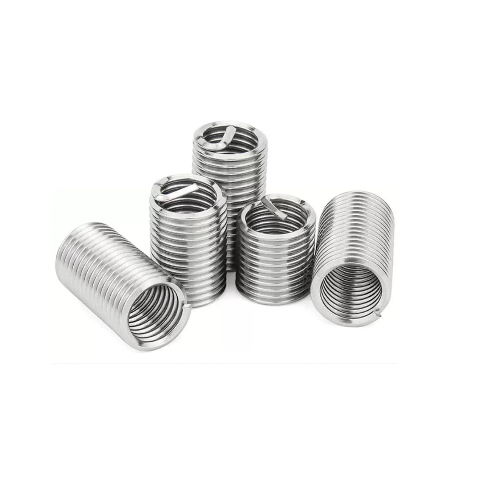 1/50Pcs M1.6 M2 M2.5 M3 M4 M5 M6 M8 M10 M12 M14 M24 to M30 304 Stainless Steel Wire Thread Insert Thread Protector Screw Sleeve
