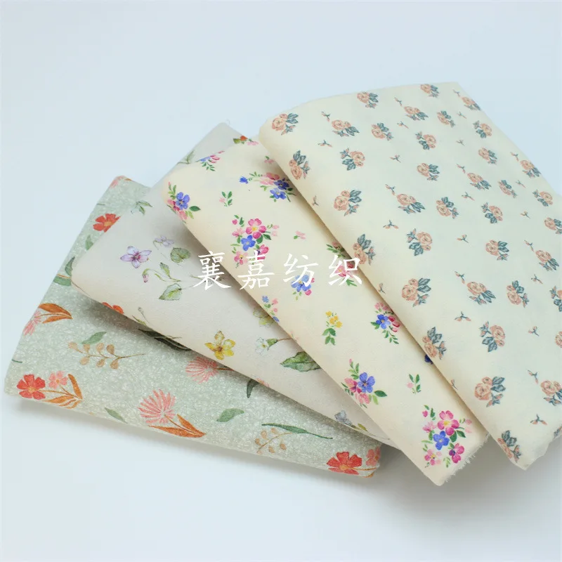 Cotton Flannel Small Floral Fabric, Spring and Autumn Babies and Children, Adult Loungewear Pleated Fabric Material