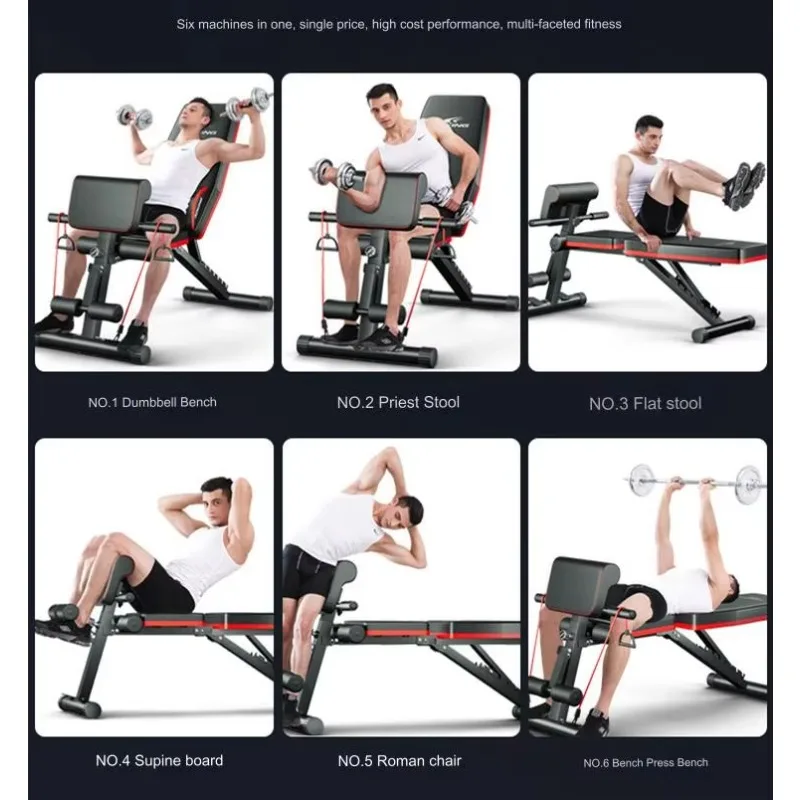 Sit-Ups Auxiliary Fitness Equipment Home Foldable Dumbbell Bench Press Chair Adjustable Weight Bench Exercise