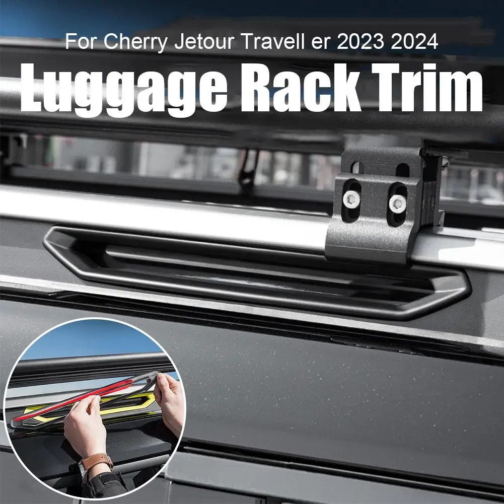 For Chery Jetour Trave Ller T2 Carbon Fiber/Matte Black Style Roof Luggage Rack Car Stickers Decorating Decal Automobiles Parts