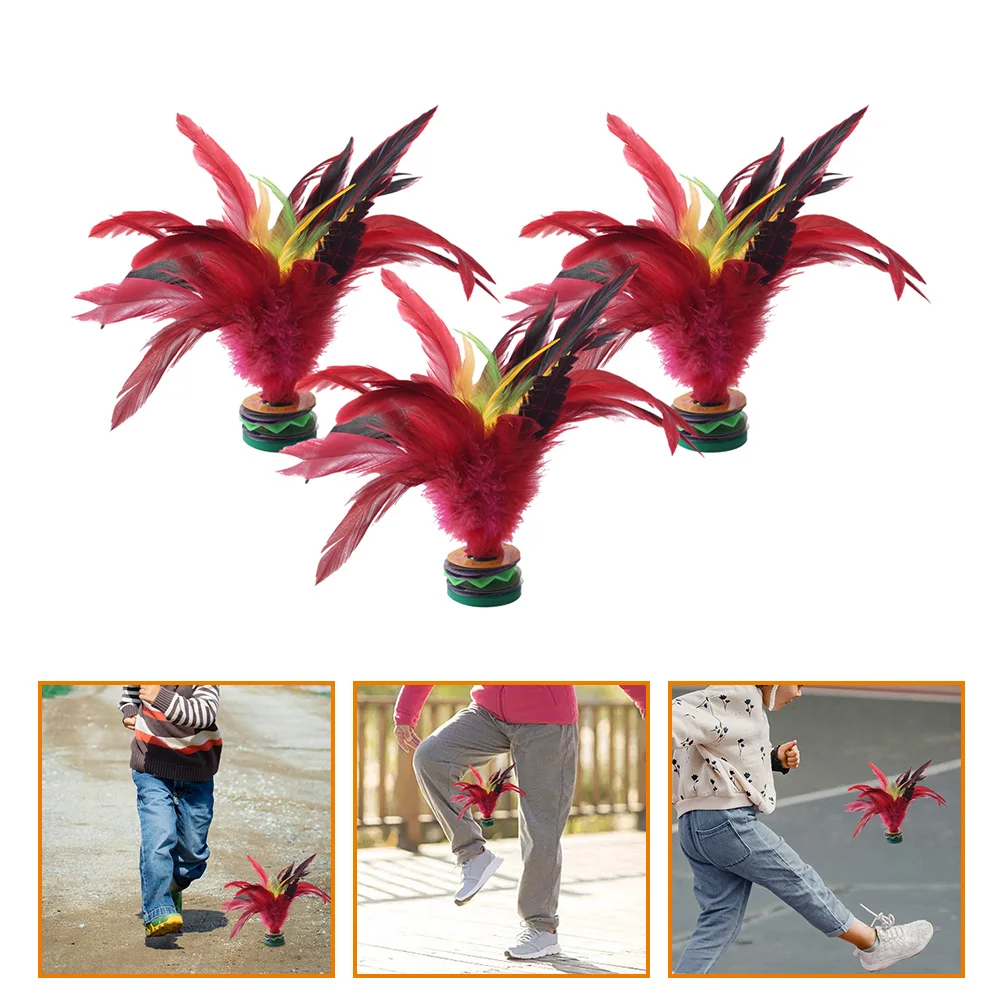 3 قطع لعبة ركلة الريشة للأطفال لعبة ترفيهية صينية تقليدية في الهواء الطلق لعبة رياضية داخلية ترفيهية للياقة البدنية