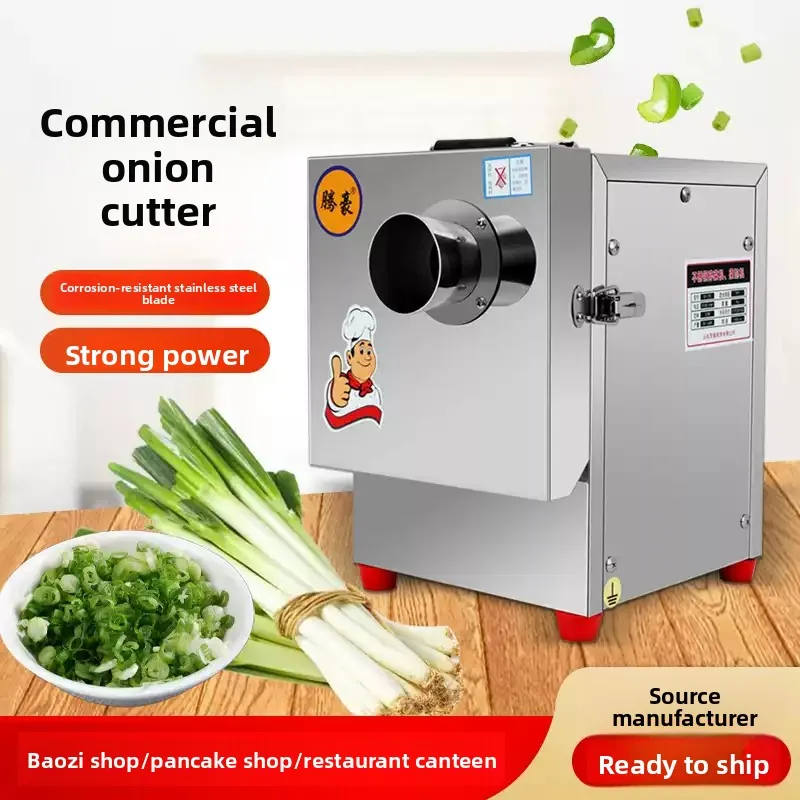 220V Commercial Vegetable Shredder Slicer, Cut Scallion & Celery Into Sections, Stainless Steel Multifunctional Cutter