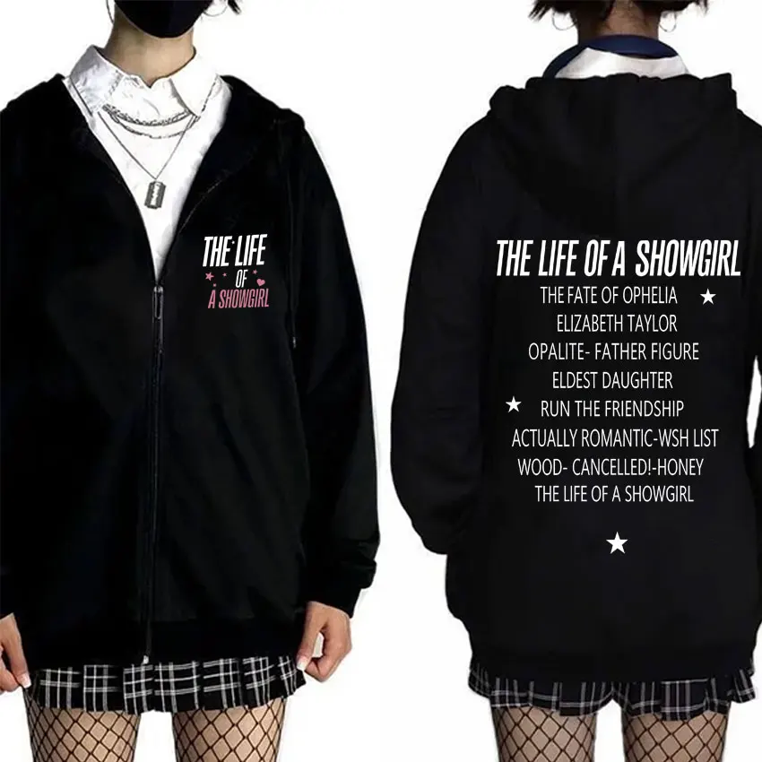 

The Life of A Showgirl Zipper Hoodie 2025 New Album Fans Gift Men Women Fashion Oversized Zip Up Jacket Unisex Zip Up Sweatshirt