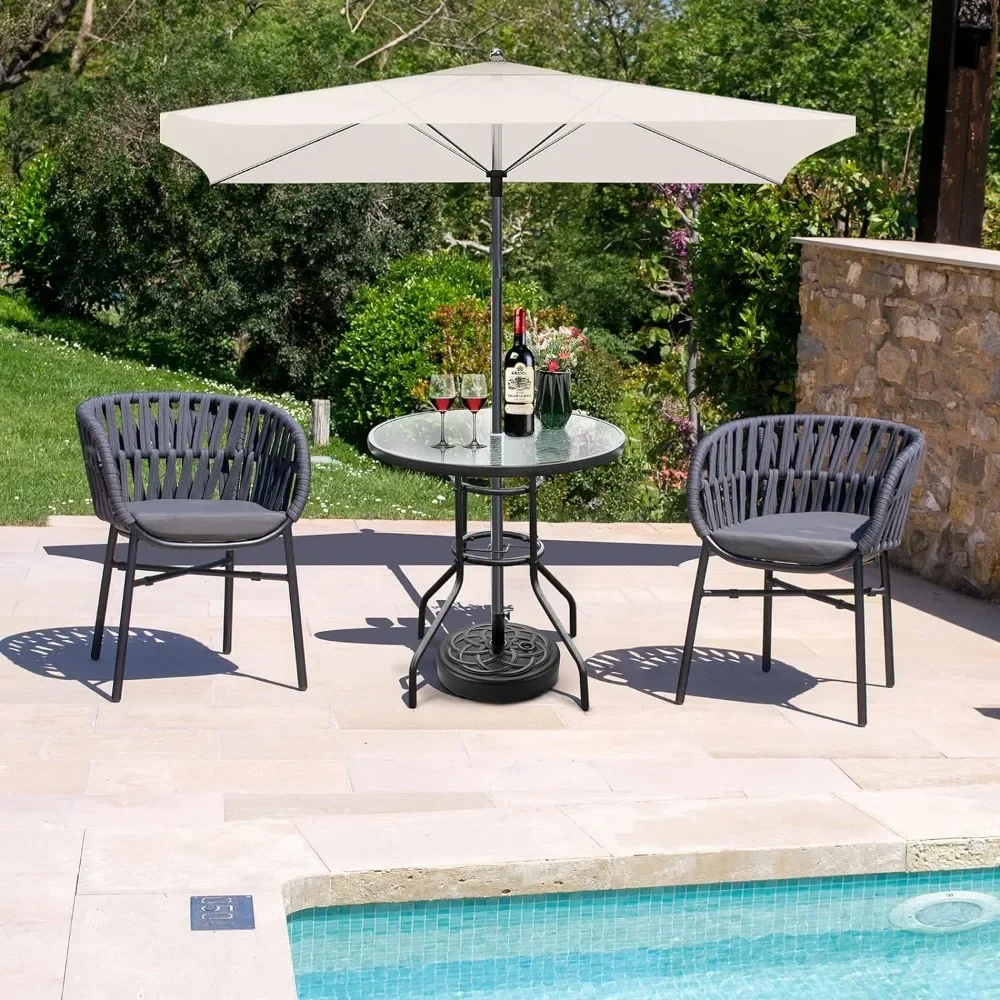 Round Patio Table with Umbrella Hole, 32