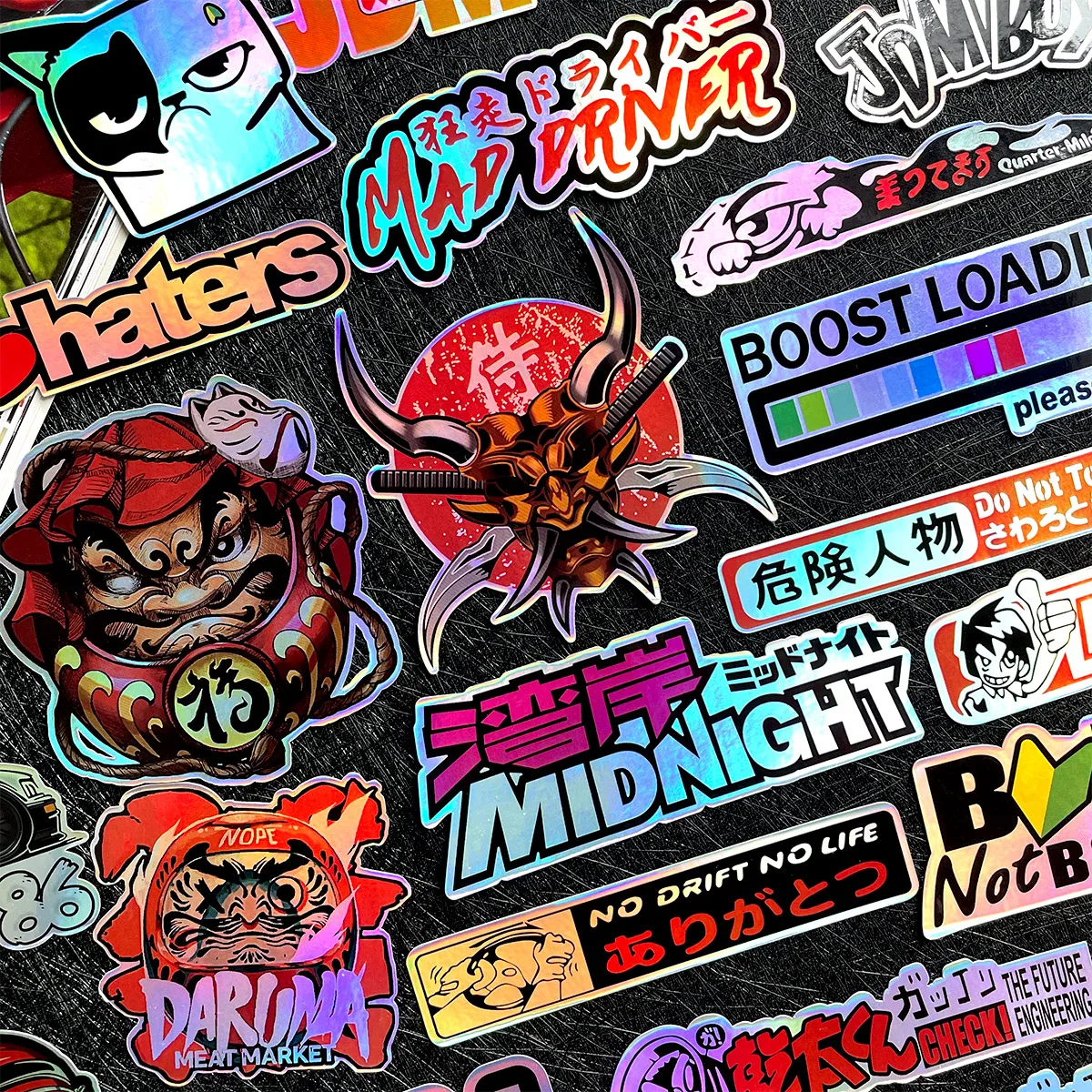 40PCS/Lot JDM Laser Rainbow Motorcycle Stickers Moto Helmet Fuel Tank Vinyl Accessories Decals For CFMOTO 450 MT Voge 625 DSX
