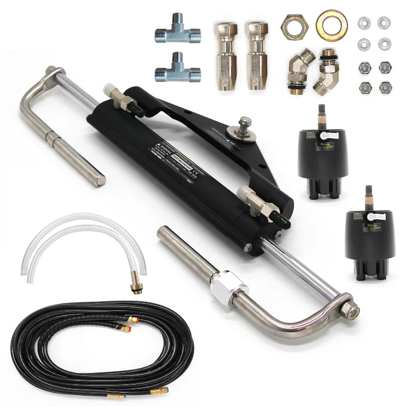 Dual Pump Hydraulic Steering System For 150HP Outboard With T-connector And Tubes ZA0300