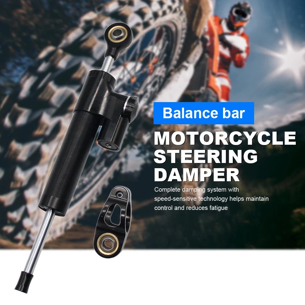 

Motorcycle Steering Damper 330MM Direction Damper Aluminum Alloy Anti-shake Balance Rod Wear Resistant for Motorcycle Motorbike