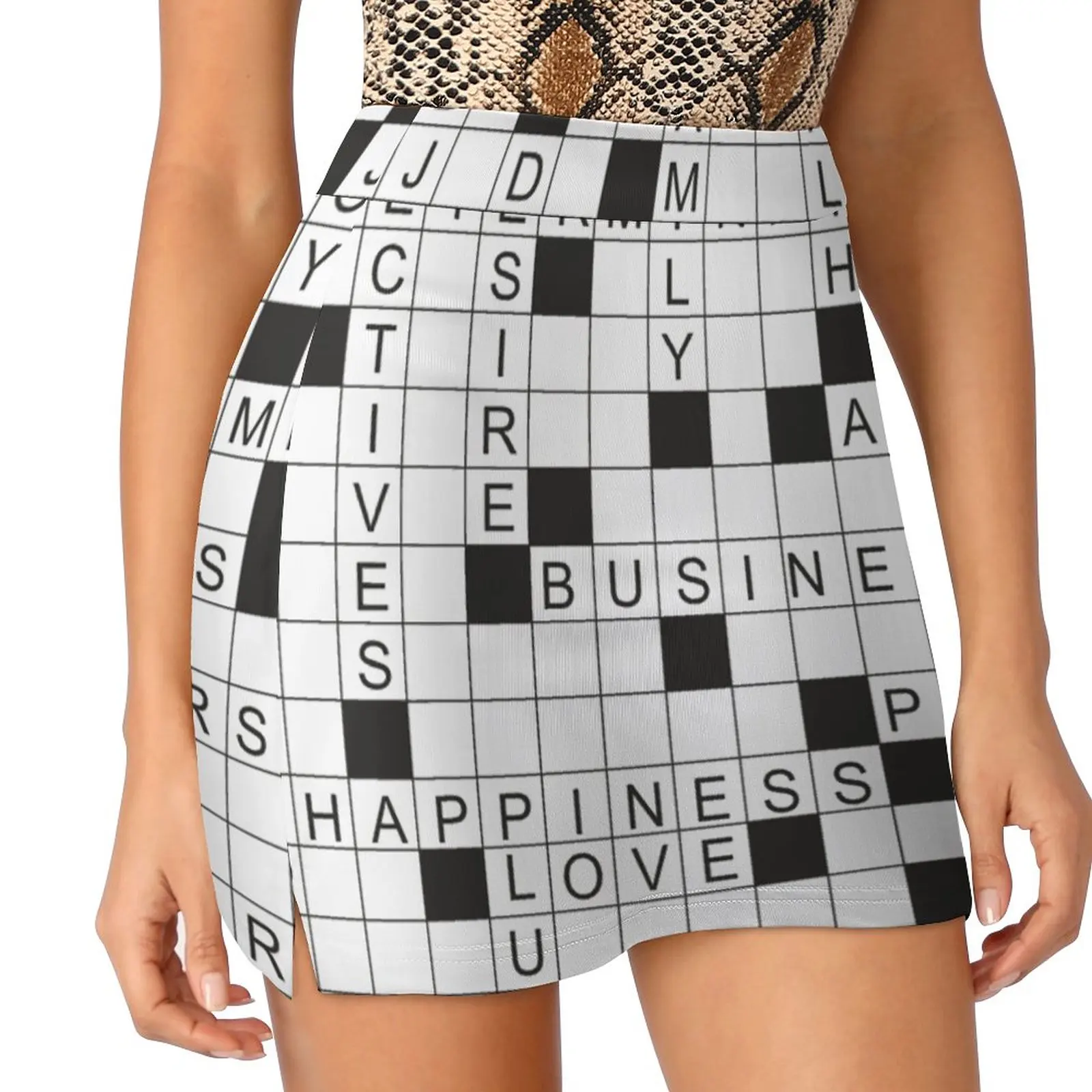 Crossword About Life And Career Women's skirt Y2K Summer Clothes 2022 Kpop Style Trouser Skirt With Pocket Crossword Word Words