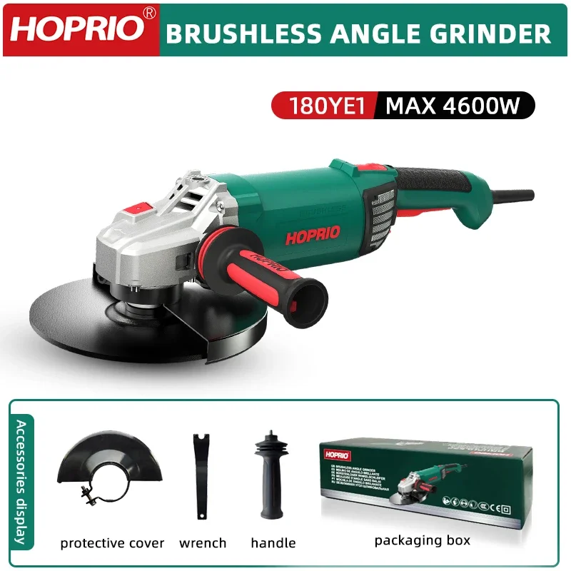 New Design High Torque Brushless Angle Grinder 180mm Corded Power Tool Angle Grinder