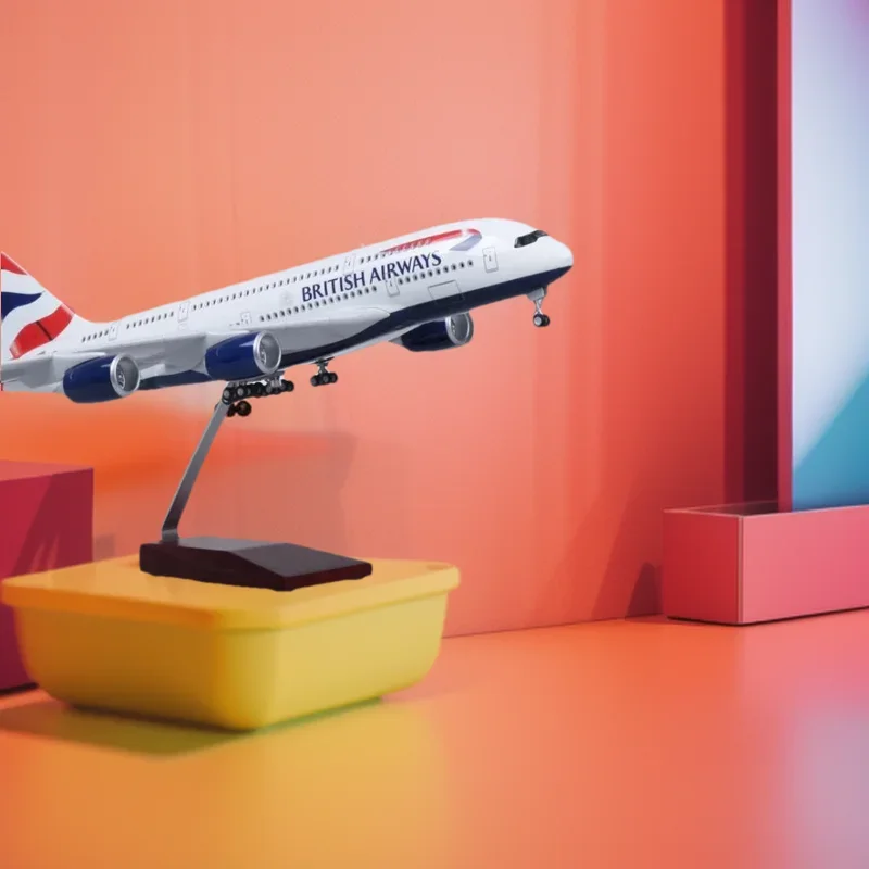 

1:160 Scale Large Model Airplane Britain 380 Plane Models Diecast with LED Light for Office Decoration Collection or Gift